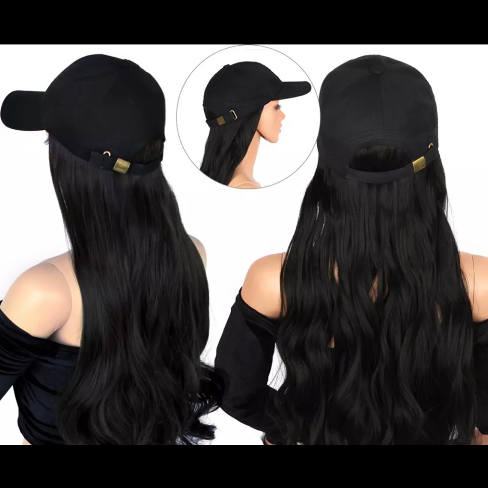 Baseball cap with attach hair extensions